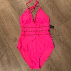 Women’s new pink one piece swimsuit. New medium